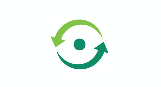 Abstract green arrows forming a circular motion, symbolizing cyclical concepts