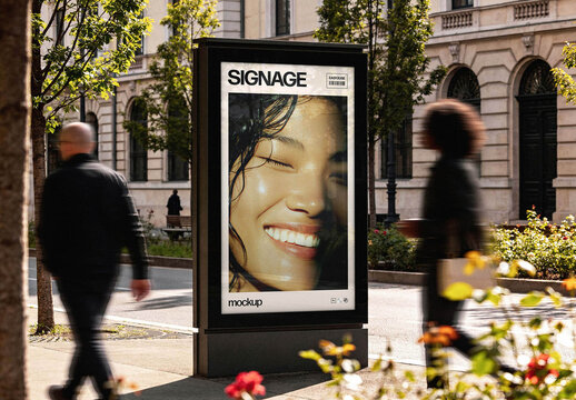 Vertical Signboard Mockup &ndash; Outdoor Branding Presentation (PSD)
