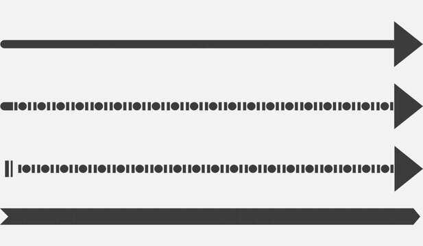  minimalist barcode sequence arrows progression flat design vector illustration