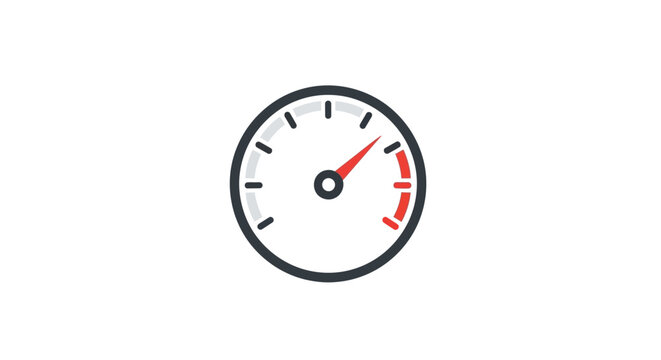 A simple circular gauge icon showing a high level of performance measurement