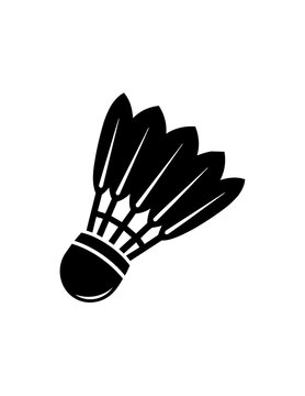 Black Badminton Shuttlecock Sports Equipment Icon.
