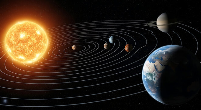 Our Solar System A Detailed Visual Representation of the Sun, Planets, and Orbits