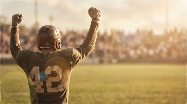 Historical collegiate football archival concept of underdog championship