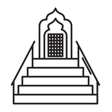 Minbar stairs Vector Line Icon Design