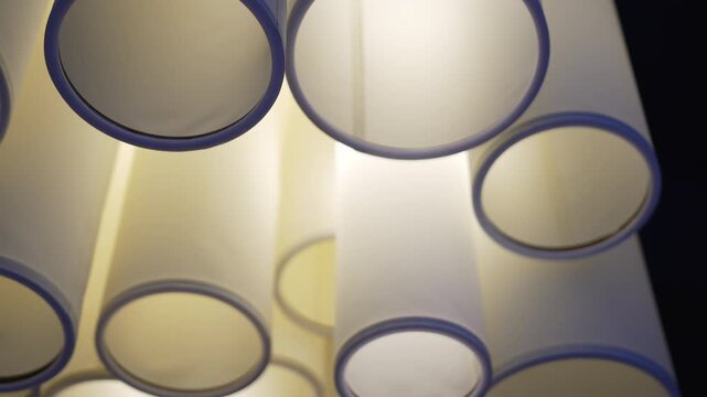 Light, Lamps, Decoration soft ambient glow from hanging cylinders, modern interior design