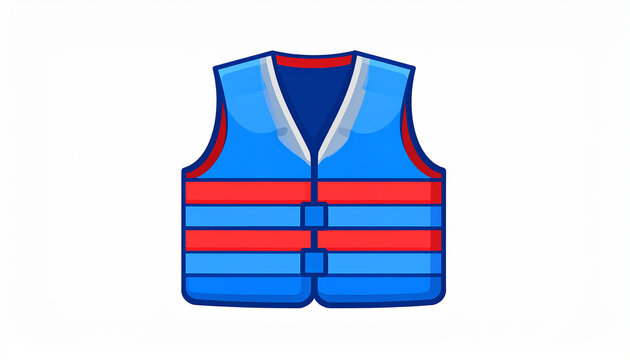 Blue and red life vest with horizontal stripes and collar safety vest buoyancy aid