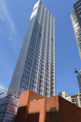 Obraz premium exterior of 50 Scollard Condominiums located at 1333 Bay St, designed by Foster and Partners, developed by LanTerra, Toronto (east elevation)