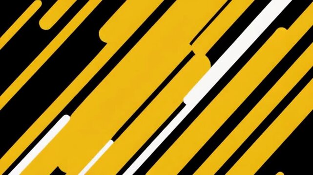黒背景にマスタードイエローと白のラインが走るスピード感あふれる抽象動画