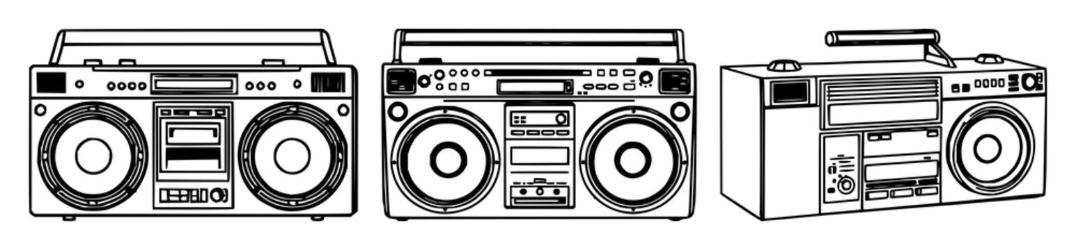 Boom Box Reference Simple Boombox Drawing Images – Browse 33,149 Stock Photos, Vectors, and Video ...