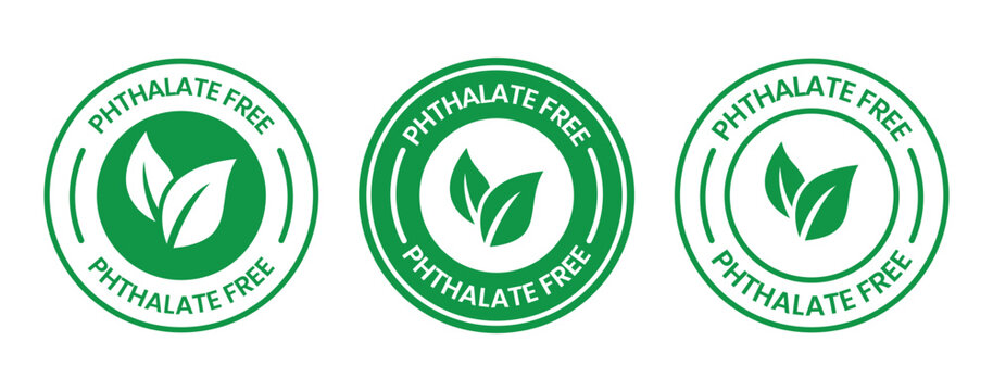 Phthalate free with leaf badge logo template set. Suitable for product label.	