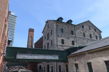 Naklejka premium buildings in the Distillery District, a Victorian era distillery, now a curated pedestrian enclave of touristy things, Toronto