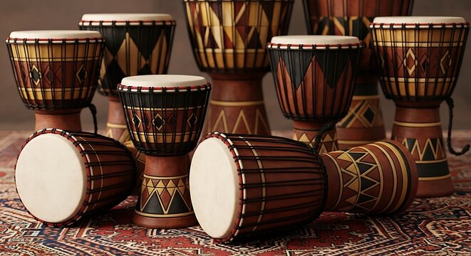 Celebrating world music day vibrant collection of traditional african djembes and percussion