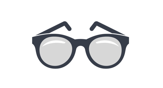 Minimalist Illustration of Eyeglasses Depicting Vision and Clarity on a Clean White Background