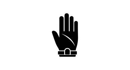 Fototapeta premium Minimalist hand gesture stop sign icon in black color isolated on a white background