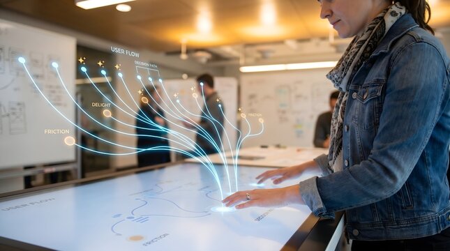 UX Architect Designing User Flow - Interaction Design Concept