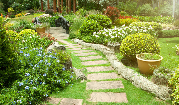 Flower garden path