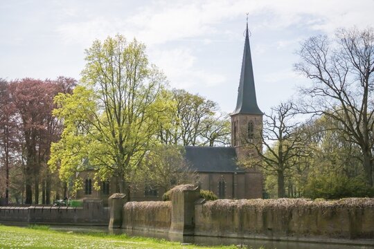 The church in the courtyard of De Haar castle, Saint Nicholas Church, Haarzuilens, Utrecht, Netherlands