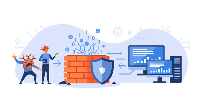 Hacker attempts breach on secure firewall protecting computer network