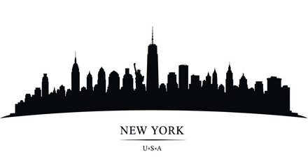 Obraz premium A stunning illustration of New York City skyline showcasing buildings and skyscrapers in a beautiful landscape.