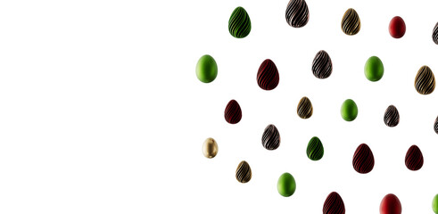 Elegant Easter egg pattern, perfect for holiday greetings and festive design.  Modern and abstract with vibrant colors o © vegefox.com