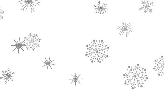 Abstract white winter background with silver snowflakes, great for holiday designs, Chris