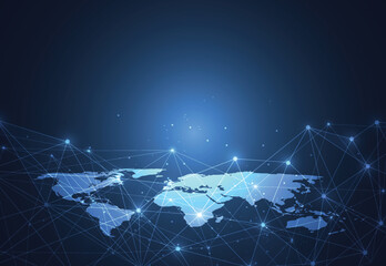 Global network connection. World map point and line composition concept of global business. Vector Illustration © BrightLayer
