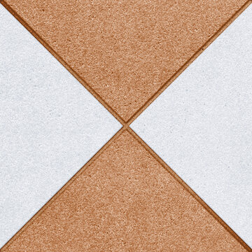 Design ceramic floor tile with geometric terracotta and white pattern