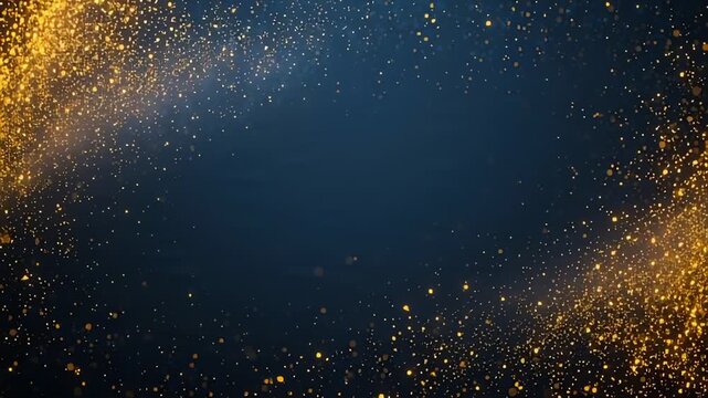 Festive background with glowing golden glitter and bokeh lights for New Year party luxury celebration theme