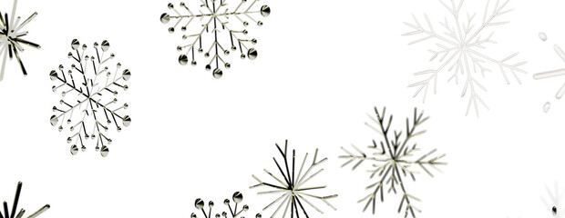 Decorative snowflake design for Christmas or winter holiday greeting card. Snowflakes on white backg © vegefox.com