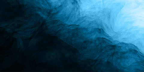 Obraz premium Abstract motion of light and dark blue smoke textures creates a stormy night sky over a deep sea surface with misty white clouds and a moody nature background