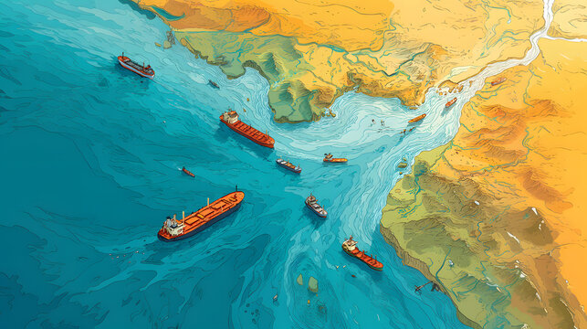 Ships trying to cross the Strait of Ormuz