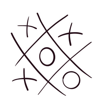 Jeu de morpion avec croix et cercle minijeu illustration vectorille