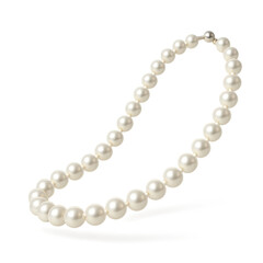 Fototapeta premium Elegant pearl necklace with a simple clasp on a transparent background