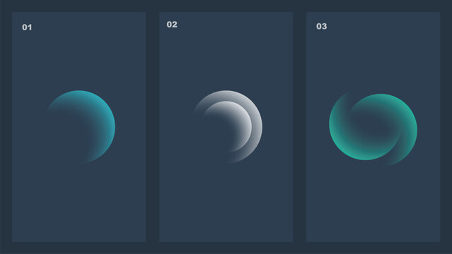 Professional dark UI interface elements featuring teal and silver glowing orbs for software dashboard application design.