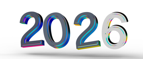 2026 abstract design with modern colors. Perfect for New Year greetings, business and financial concepts, and futuristic © vegefox.com