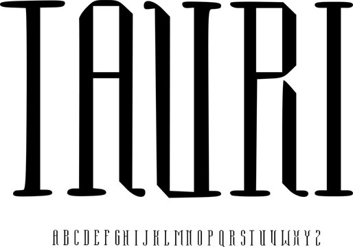 TAURI Tall Condensed Display Font Alphabet &ndash; Elegant Minimal Decorative Typeface with Slim Modern Style for Logo Design, Editorial Layouts, Branding, Posters, Packaging, and Contemporary Typography 