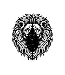 Obraz premium Lion head illustration against black background
