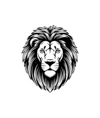 Fototapeta premium Lion head portrait illustration against black background