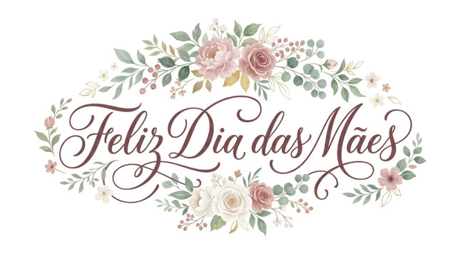Happy Mother's Day Elegant Lettering Vector