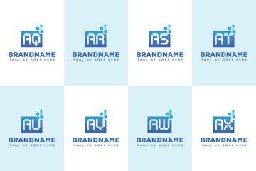 Fototapeta premium Letters RQ RR RS RT RU RV RW RX Data Tech Logo, innovation, and digital solutions
