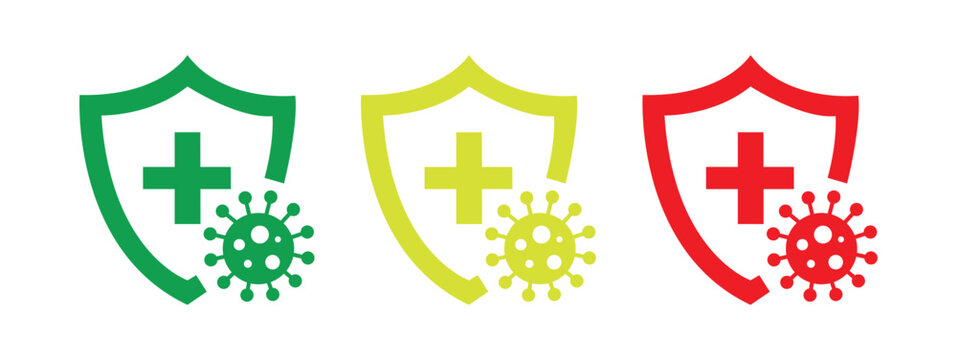 Kills 99.9% bacteria, germs, viruses icon set. Antibacterial, antiviral defence, protection infection. Disinfection anti bacterial label, logo, badge, sign, symbol, circle, red, vector illustration.
