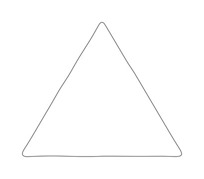 Minimalist hand-drawn triangle outline, simple geometric shape vector, abstract sketch element for design projects, clean line art illustration