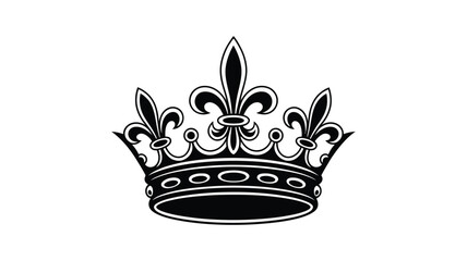 Elegant black crown design with fleur de lis and ornate details clearly displayed in luxurious royal style vector illustration for heraldic, monarchy, and luxury branding concepts. © Sidratul Muntaha 4