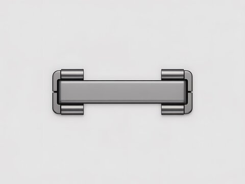 Modern silver metal furniture handle with a sleek minimalist rectangular design for cabinet drawers and doors