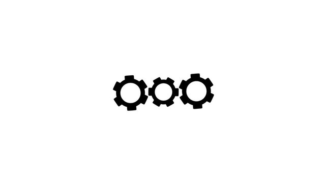 Update setting icon setup animation. setting icon with spinning gears icon animated. Technology gear icon concept animation on transparent background. 4k video
