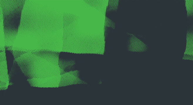 Abstract grunge photocopy halftone texture. green and black smear, distressed ripped paper, pixel noise. for retro zine poster, urban streetwear print, and edgy backdrop.