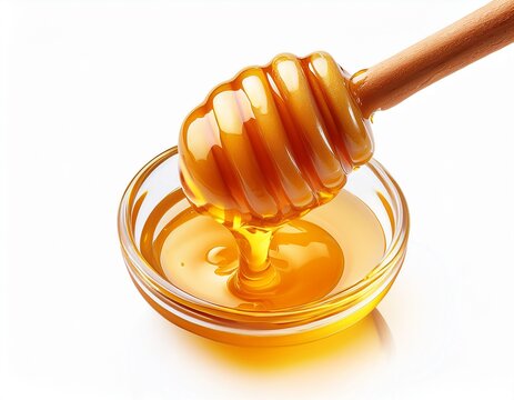 honey dripping isolated on white background natural bee honey pouring sweet healthy food golden honey liquid texture with bubbles honey splash syrup flow amber viscous delicious honey drop golden