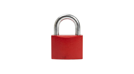 Naklejka premium Secure red metal padlock isolated on transparent background png
