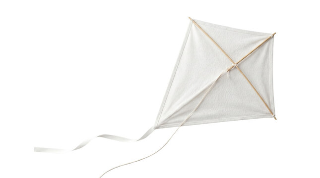 White cloth diamond kite isolated on transparent background png