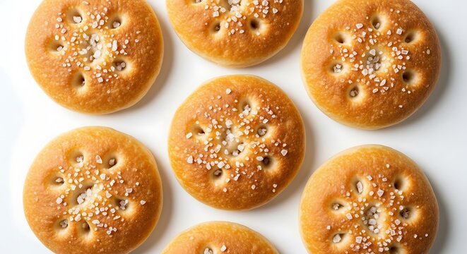 Delicious sesame seed crackers arranged neatly.